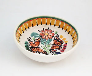 Butterfly Cereal Bowl 16.9 Oz Yellow-Black Colors - Mexican Pottery by Gorky Gonzalez