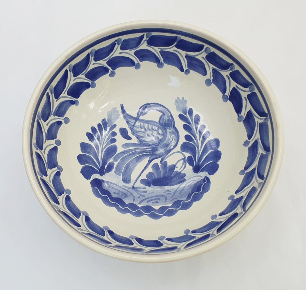 Heron Cereal/Soup Bowl 16.9 Oz  Blue and White