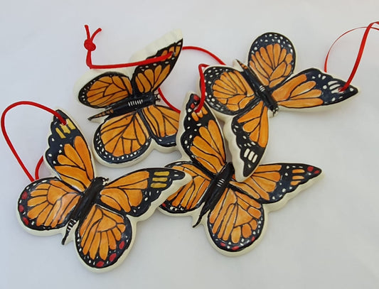 Ornament Butterfly Monarca Orange-Black Colors Set (4 pieces)
