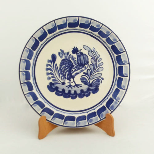 Rooster Plates Blue and White