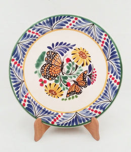 Butterfly Base Dinner Plate 12" D MultiColors - Mexican Pottery by Gorky Gonzalez