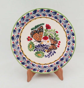 Butterfly Base Dinner Plate 12" D MultiColors - Mexican Pottery by Gorky Gonzalez