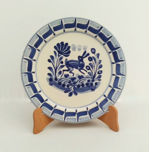 Rabbit Plates Blue and White