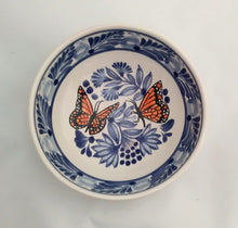 Butterfly Dish Set (3 pieces) Blue-Orange Colors (Personal Service) - Mexican Pottery by Gorky Gonzalez