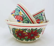 PoinSettia Salad Bowl Set of 3 Green-Red Colors