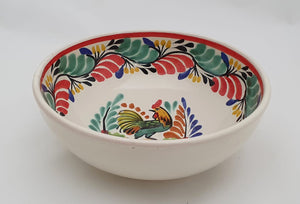 Rooster Cereal/Soup Bowl 16.9 Oz Green-Red Colors