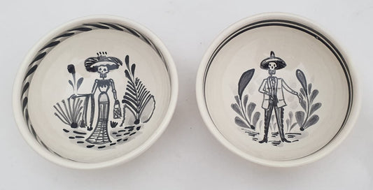 Catrina Small Bowl 4.9 in D Set of 2 pieces Black and White - A
