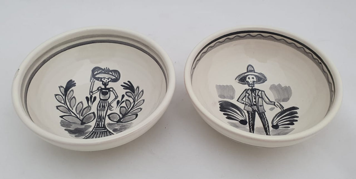 Catrina Small Bowl 4.9 in D Set of 2 pieces Black and White - D