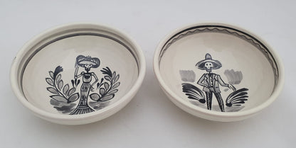 Catrina Small Bowl 4.9 in D Set of 2 pieces Black and White - D