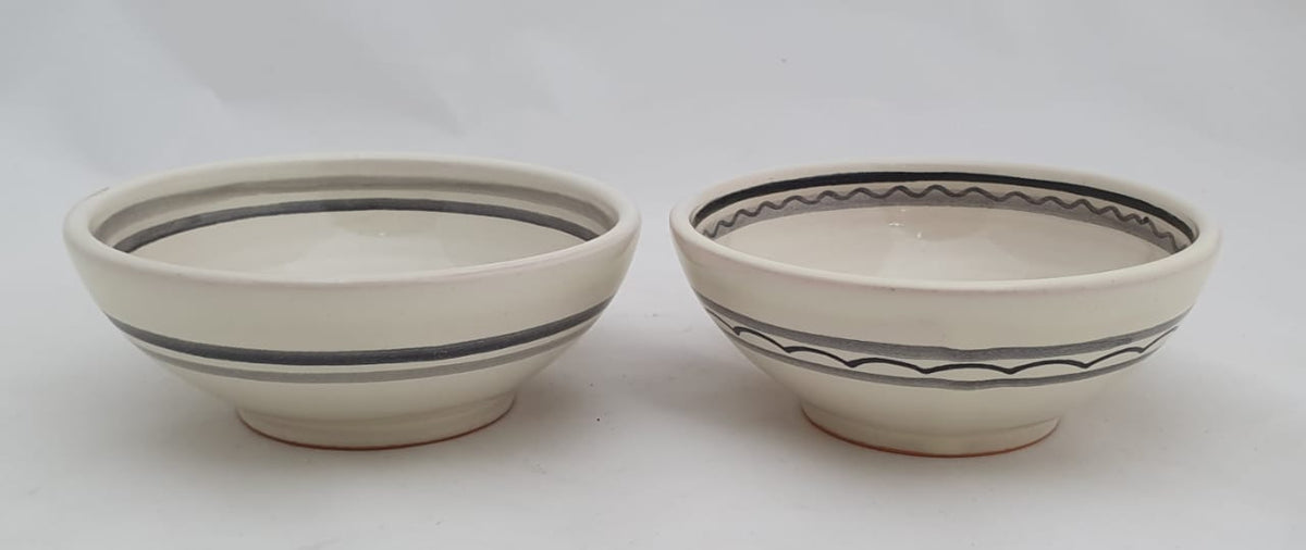 Catrina Small Bowl 4.9 in D Set of 2 pieces Black and White - D