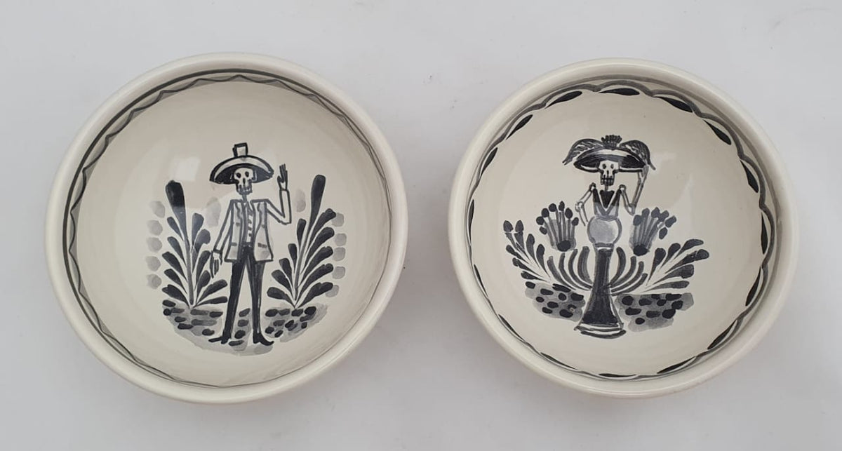 Catrina Small Bowl 4.9 in D Set of 2 pieces Black and White - C