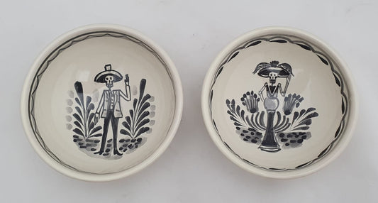 Catrina Small Bowl 4.9 in D Set of 2 pieces Black and White - C