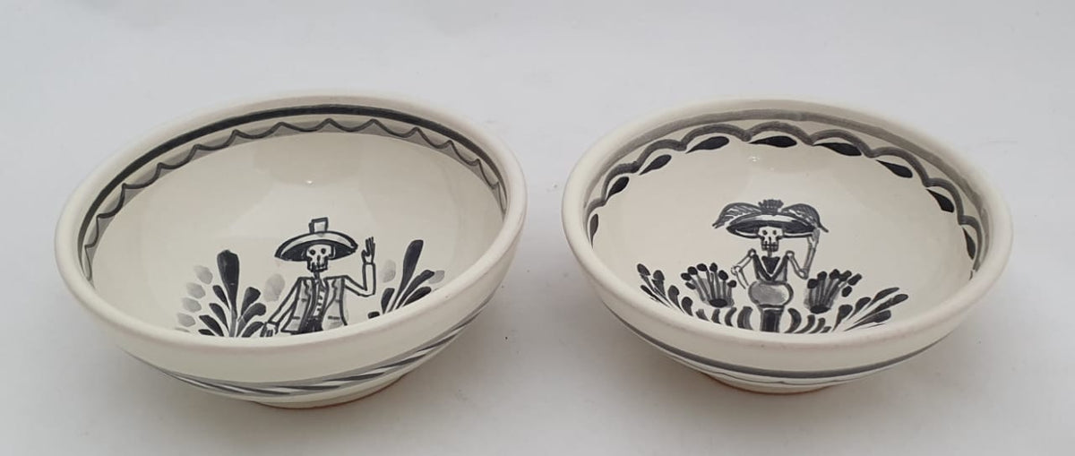 Catrina Small Bowl 4.9 in D Set of 2 pieces Black and White - C