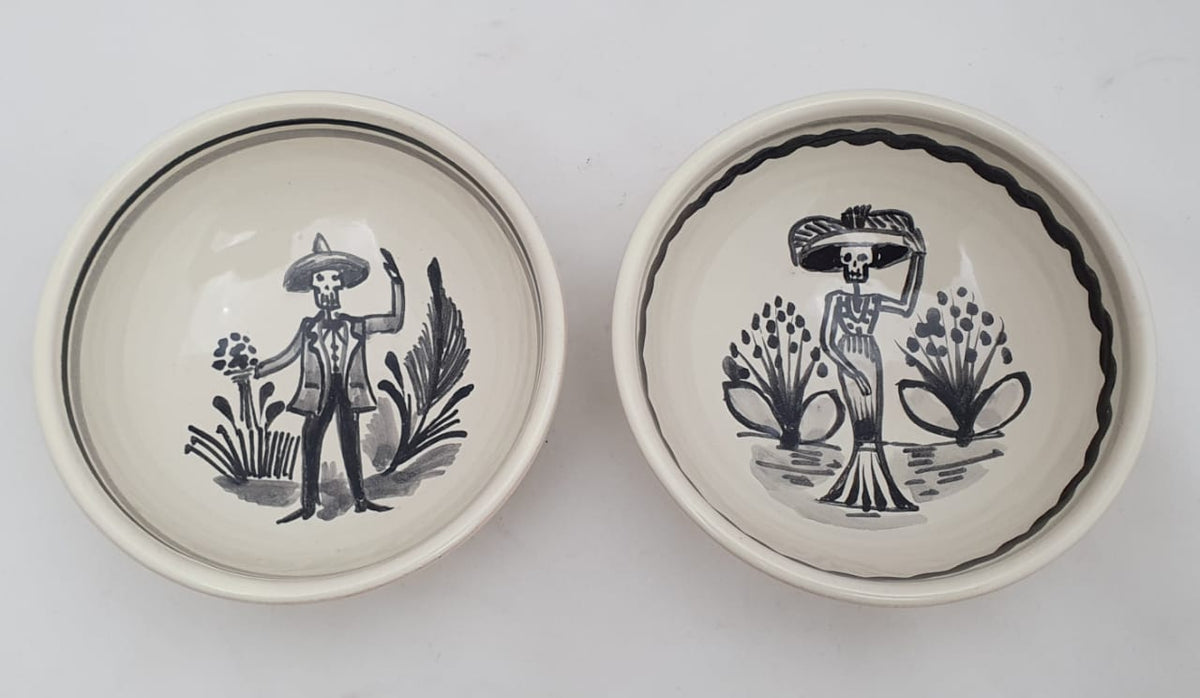 Catrina Small Bowl 4.9 in D Set of 2 pieces Black and White - B