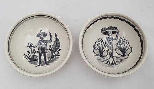 Catrina Small Bowl 4.9 in D Set of 2 pieces Black and White - B