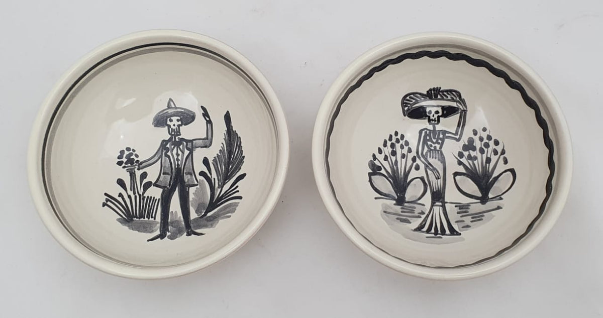 Catrina Small Bowl 4.9 in D Set of 2 pieces Black and White - B