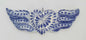 Ornament Heart w/Wings Flat Blue and White
