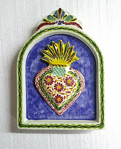 Decorative Sacred Heart Altarpiece 8.9" Height MultiColors