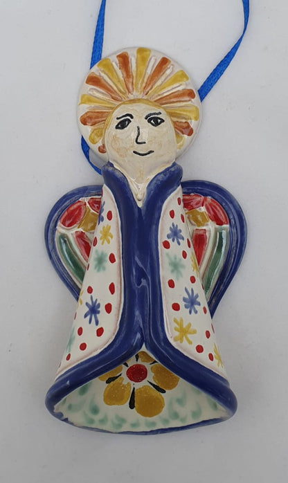 Ornament Large Angel Blue 3D figure 4.9" H MultiColors