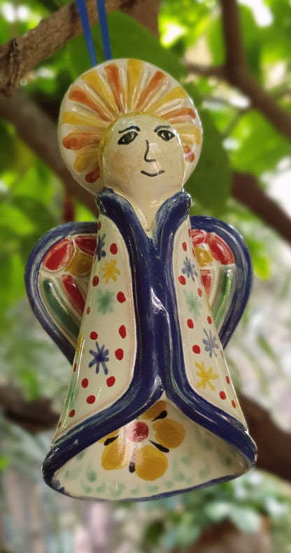 Ornament Large Angel Blue 3D figure 4.9" H MultiColors