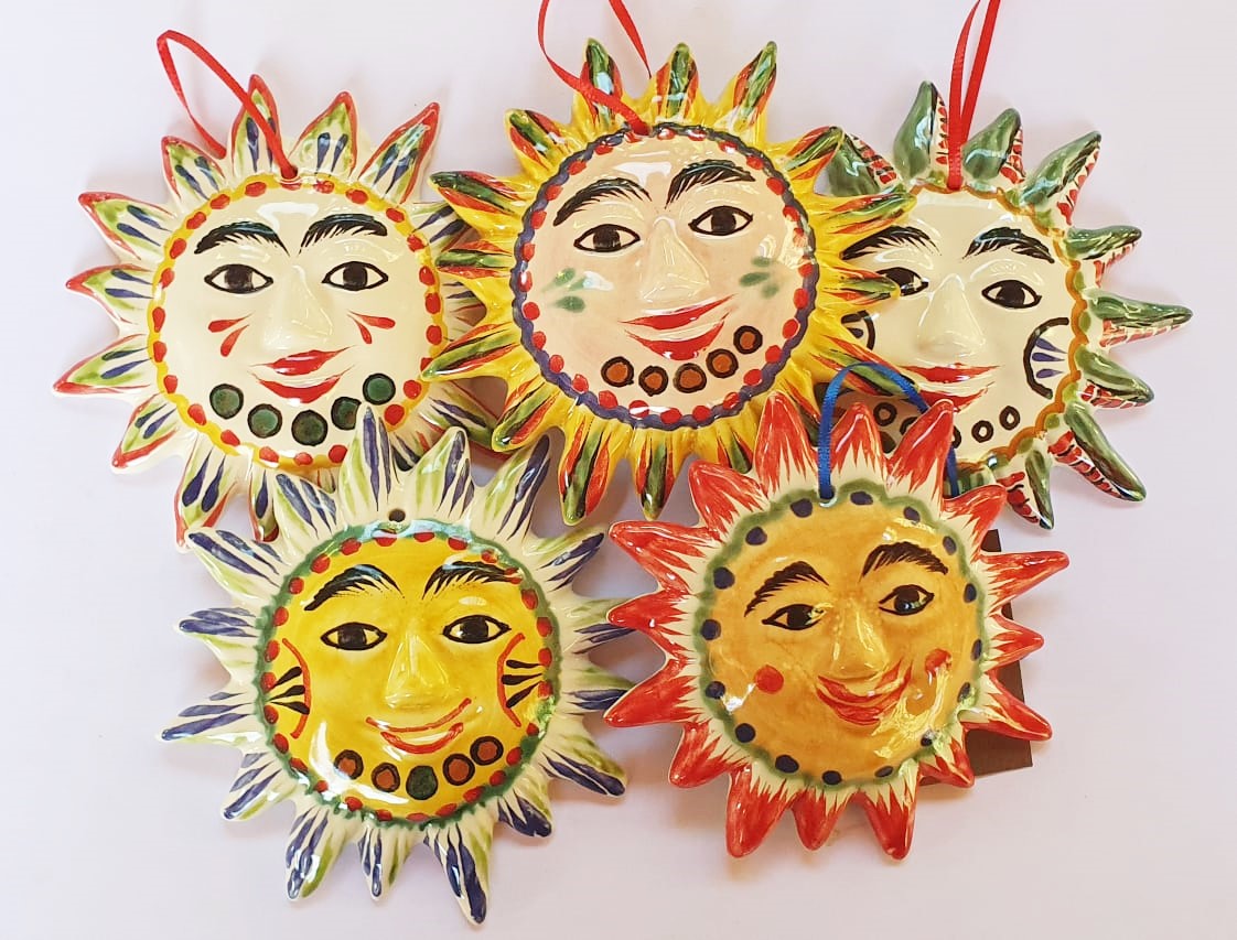 Juego de 5 adornos de sol multicolores 