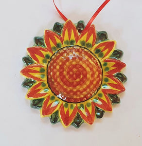 Ornament Sun Flower Set of 6 Multi-colors