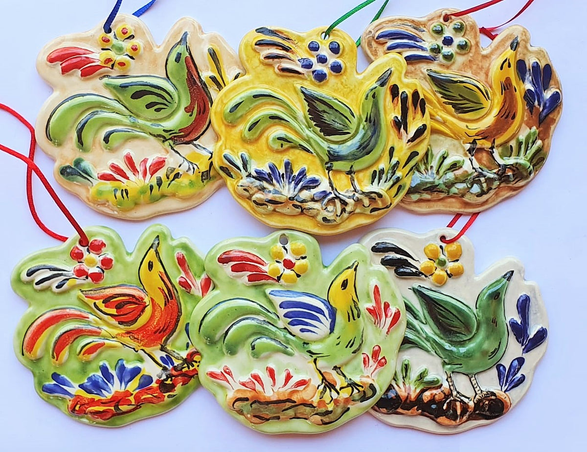 Ornament Bird Flat Set of 6 MultiColors