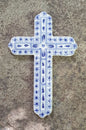 Cruz Mediana 9" Alto Azul y Blanco 