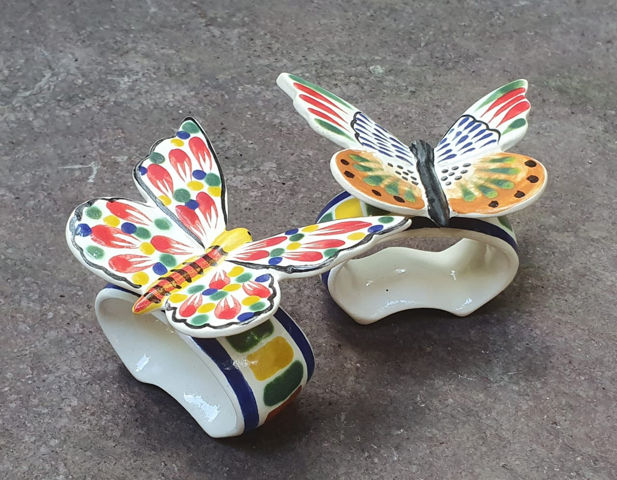 Napking Ring Clasic Set of 2 Butterfly Multicolors