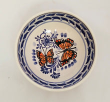 Butterfly Cereal Bowl 16.9 Oz Blue-Orange Colors - Mexican Pottery by Gorky Gonzalez