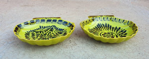 Shell Dish Plate 4.7*5 inches Yellow-Black Colors Set (2 Pieces)