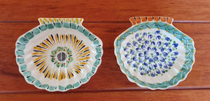 Shell Dish Plate 4.7*5 inches Green-Blue-Yellow Colors Set (2 Pieces)