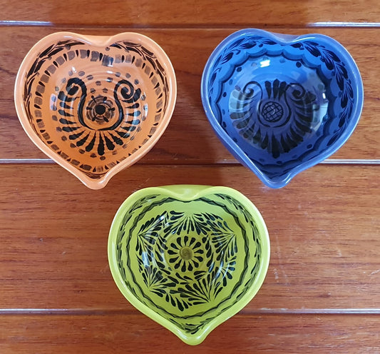 Heart Bowl Small 4.7*4.7 inches Asst Colors Set (3 pieces) Contemporary