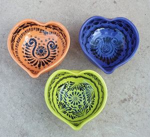 Heart Bowl Small 4.7*4.7 inches Asst Colors Set (3 pieces) Contemporary