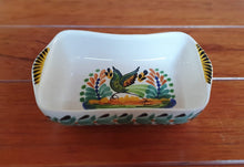 Bird Mini Rectangular Bowl 7.7*5.3 inches Green-Terracota Colors - Mexican Pottery by Gorky Gonzalez