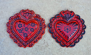 Ornament Love Heart 5*5" Red Colors Set (2 pieces)