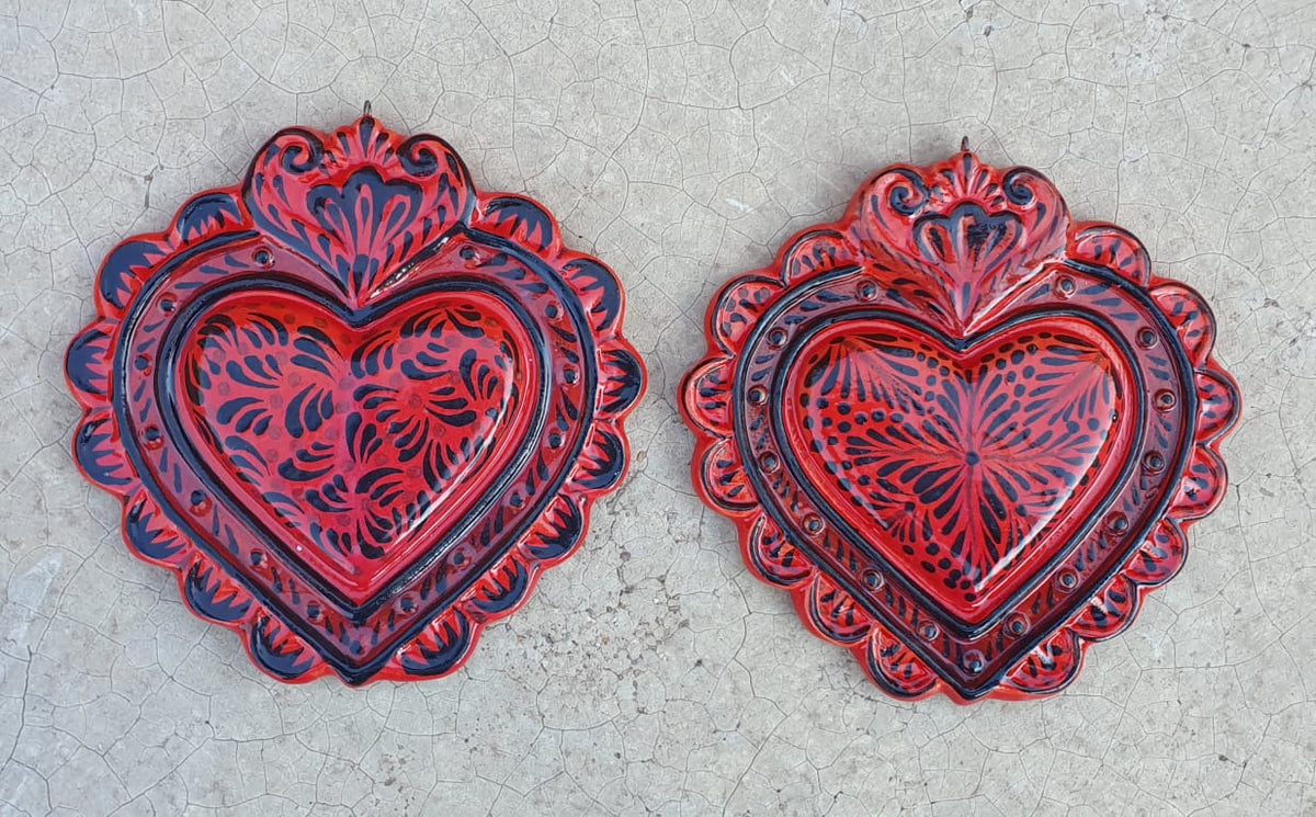 Ornament Love Heart 5*5" Red Colors Set (2 pieces)