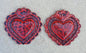 Ornament Love Heart 5*5" Red Colors Set (2 pieces)
