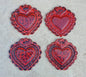 Adorno Love Heart 5*5" Set Colores Rojos (4 piezas) 