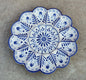 Deviled Eggs / Snack Plate Flower Shape 10" D Blue & White Colors