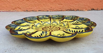 Deviled Eggs / Snack Plate Flower Shape 10" D Choose Your Favorite Contemporary Color