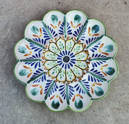 Deviled Eggs / Snack Plate Flower Shape 10" D MultiColors