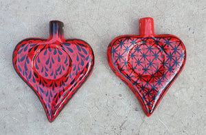 Ornament Heart Red-Black Colors Set (2 Pieces)