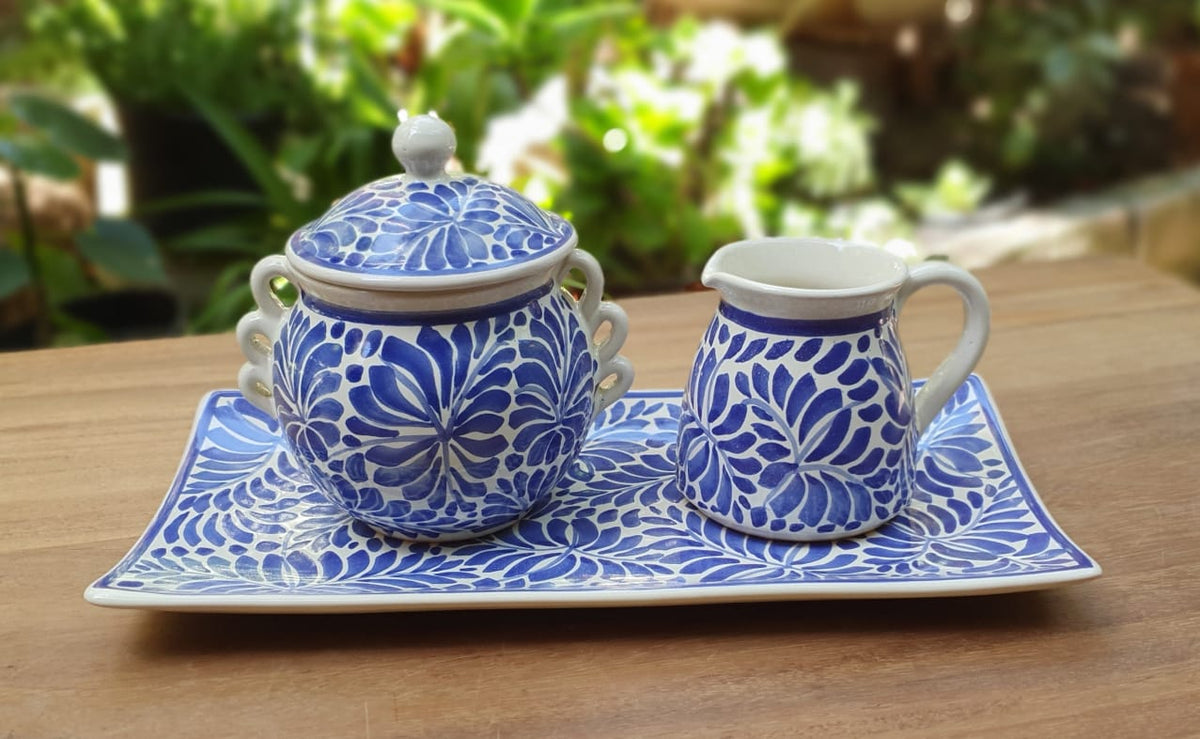 Sugar and Creamer Set milestones pattern (3 pieces)