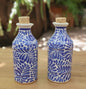 Olive Oil Cruet 6.2" H Set or 2 Milestones Pattern Blue and White