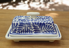 Butter Dish Blue and White - Mexican Pottery by Gorky Gonzalez