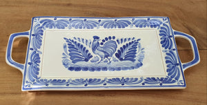 Rooster Tray 6.9 X 15" Blue Colors