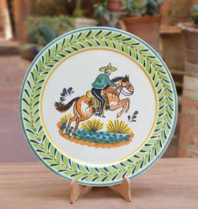 Cowboy Decorative / Serving Flat Platter 13.8" D Multicolor
