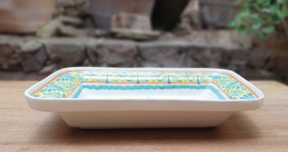 PineApple Rectangular Bowl 11*7.9" Green-Yellow Colors