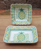 Set de ensaladera rectangular y cuadrada PineApple (2 piezas) Colores verde-amarillo 